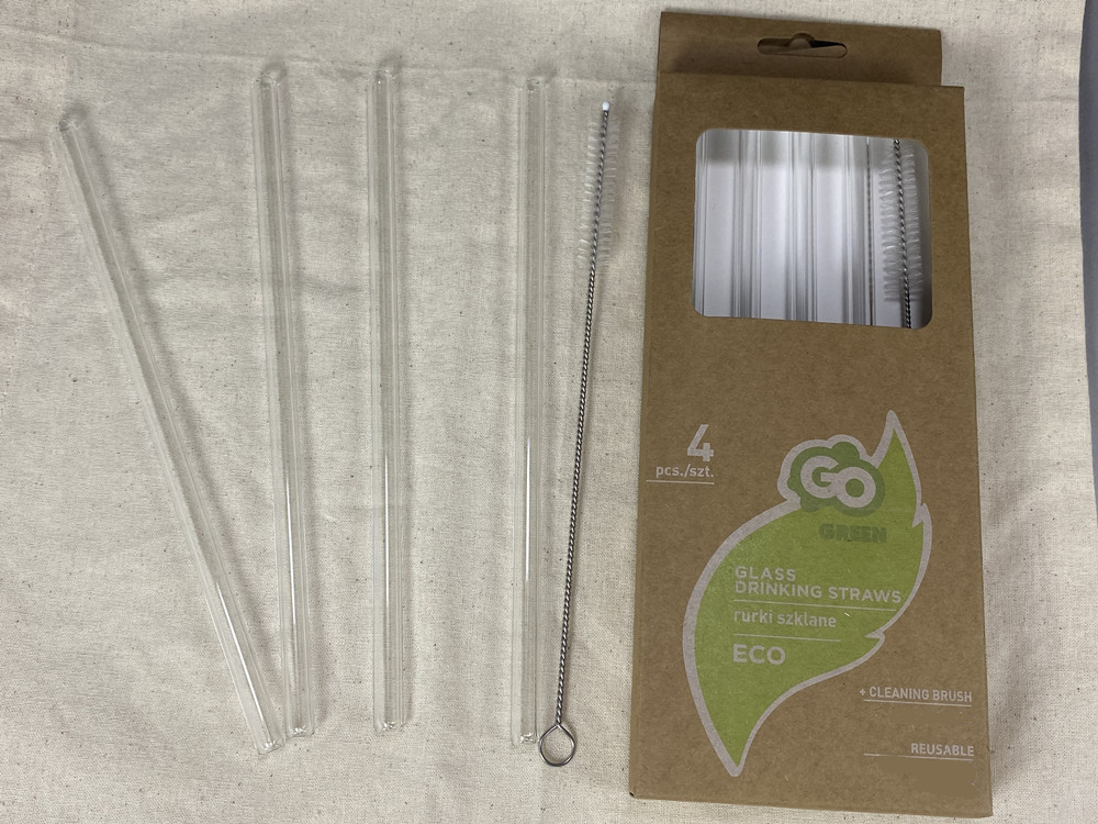 High quality clear Glass Straight And Bent Reusable drinking straws With Cleaning Brush