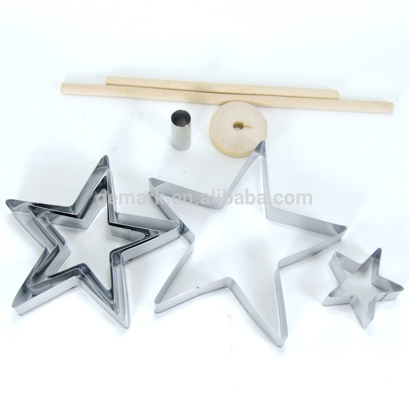 Stainless steel xmas tree cookie cutter set chocolate baking mold cutter