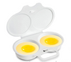 Food Safe Material Plastic Microwavable Two Egg Poacher In Kitchen