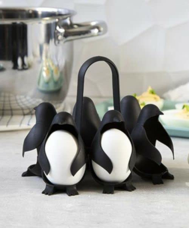 3-in-1 Cook Store and Serve Egg Holder Penguin-Shaped Boiled Egg Cooker for Making Soft or Hard Boiled Eggs