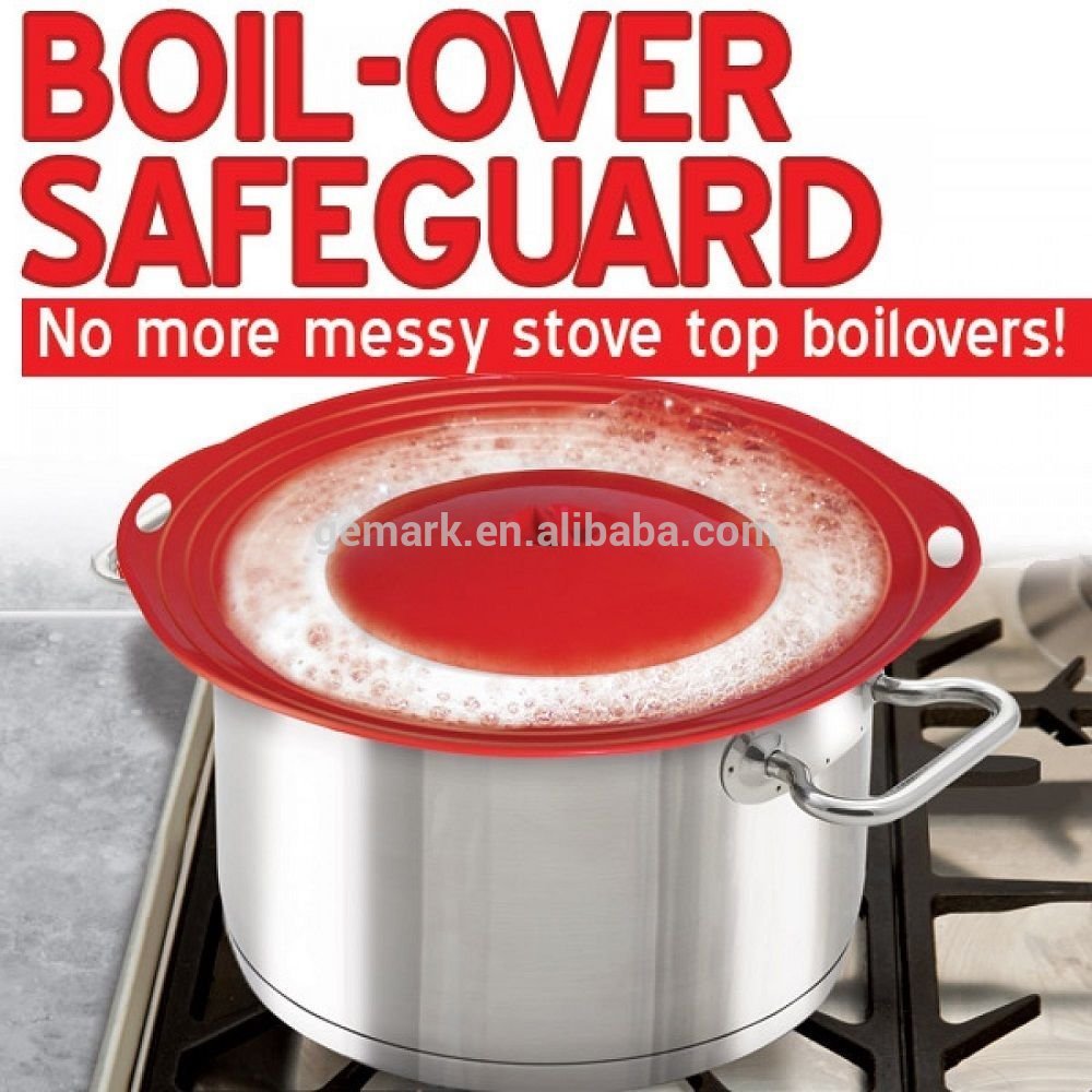 Silicone Boil-Over safeguard Silicone Lid Stops Pots and Pans from Messy Spillovers Boil Over Universal Lid splatter Guard