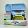 24 pcs Kids Dinner Set Dinnerware Cutlery Set Including Kids Divided Plates Dishwasher Safe Bowl Reusable Dinner Plate