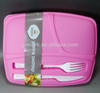 3 divided BPA Free Lunch Box plastic Salad bowl with Fork and Knife