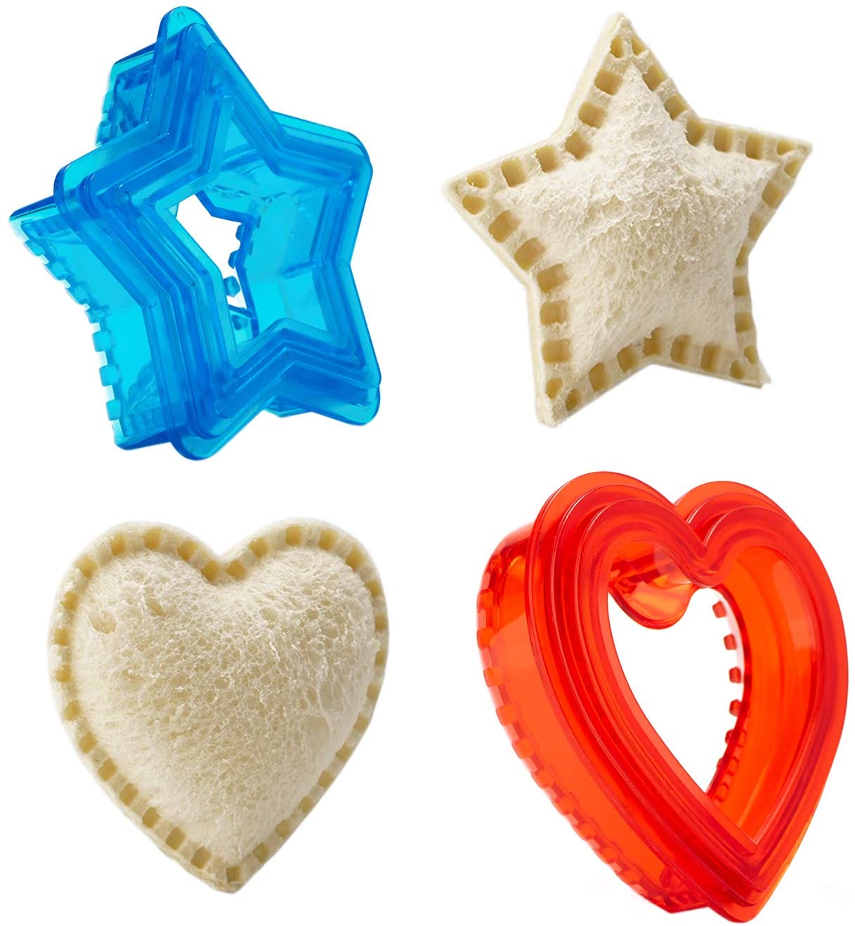 Plastic Sandwich Cutter and Sealer Cookie Cutters for Kids