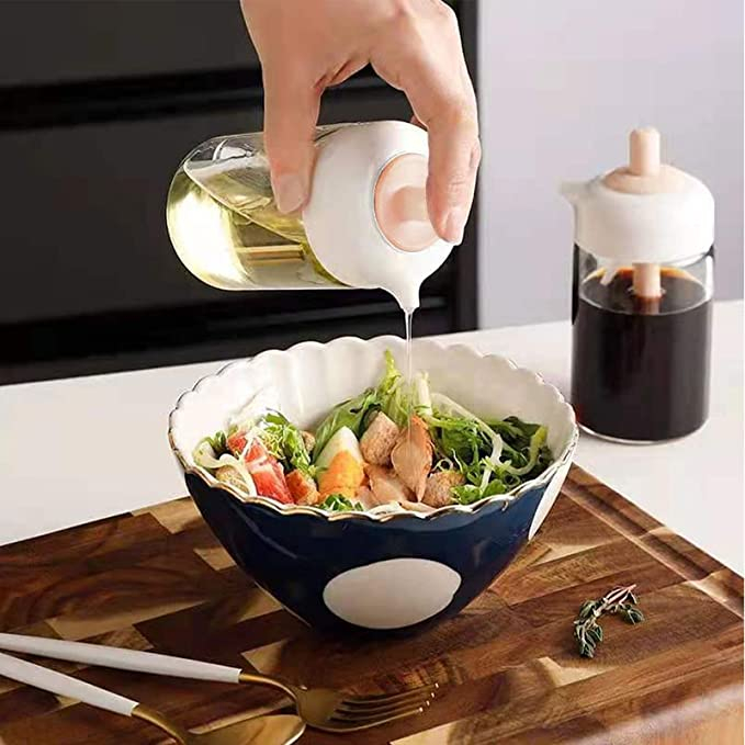 Condiment Jar With Silicone Brush 2 in 1 Oil Dispenser Silicone Oil Brush Bottle for Kitchen Cooking Barbecue