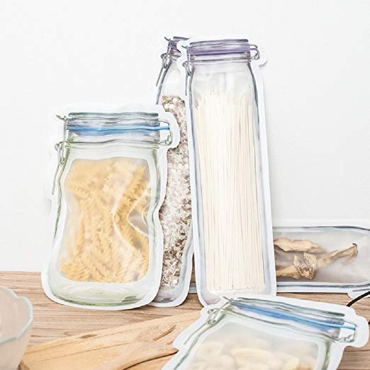FDA approved reusable bag Mason Jar Food Zipper Bag