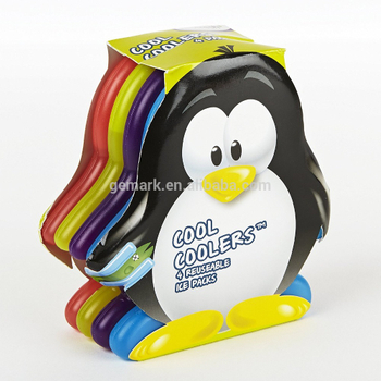 Reusable Coolers Lunch Ice Packs, Set of 4, Multicolored, Penguins