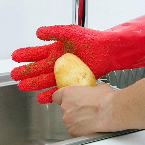 1 Pair Waterproof Quick Peeling Tater Mitts Potato Scrubbing Gloves Vegetable Cleaning Tools