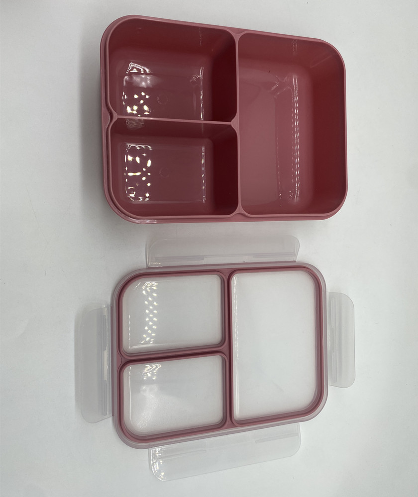 3 Compartment Meal Prep Bento Box Plastic Reusable Divided Lunch Storage Containers for Kids Adults