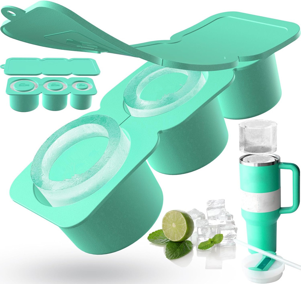 Silicone Ice Cube Tray for Tumbler Cup Hollow Cylinder Freezer Ice Molds with Lid for Juice Whiskey
