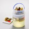 Plastic Pickle Jar with Strainer Flip Transparent Pickle Storage Container with Strainer Insert