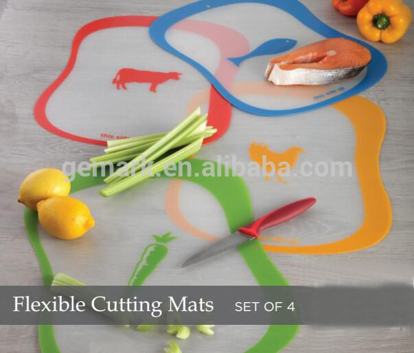 PP Kitchen chopping board Foldable cutting mats set of 4 with LFGB approved