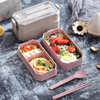 Two Stackable LeakProof Bento Box Lunch Containers 2 Layer Lunch Box Kids & Adults