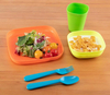 24 pcs Kids Dinner Set Dinnerware Cutlery Set Including Kids Divided Plates Dishwasher Safe Bowl Reusable Dinner Plate