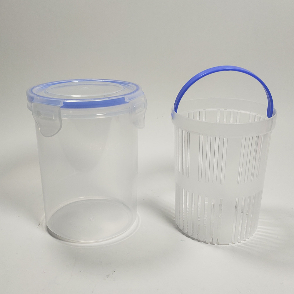 Plastic Pickle Jar with Strainer Flip Transparent Pickle Storage Container with Strainer Insert