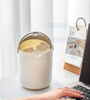 Mini Desktop Trash Can with Lid Small Garbage Can for Countertop Dressing Table Plastic Storage Bin 
